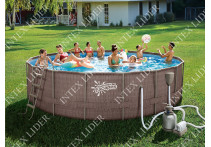 Р20-1248-S Каркасный бассейн круглый 366х122см Summer Escapes, фильтр-насос песчаный 4100 л/ч