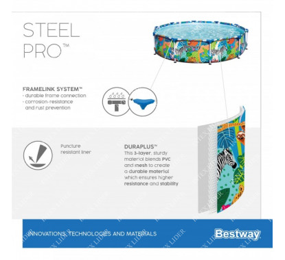 56985 Bestway Круглый каркасный бассейн 305х66см